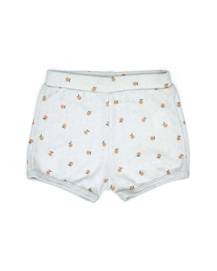 pointelle short in light blue little oranges