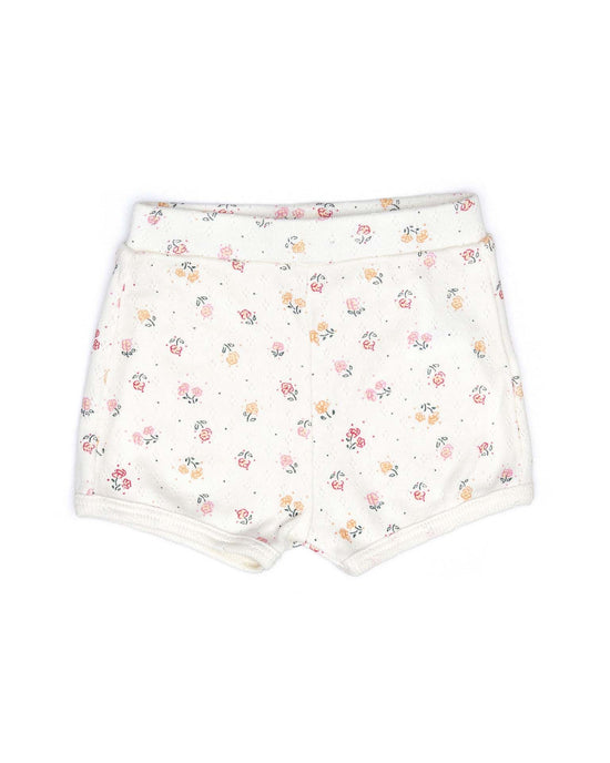 pointelle short in natural flowers