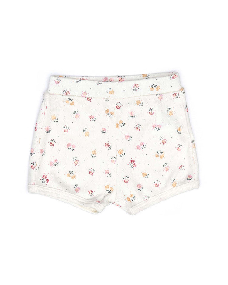 pointelle short in natural flowers