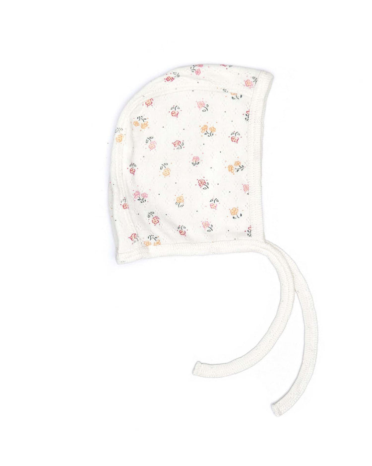 pointelle bonnet in natural flowers