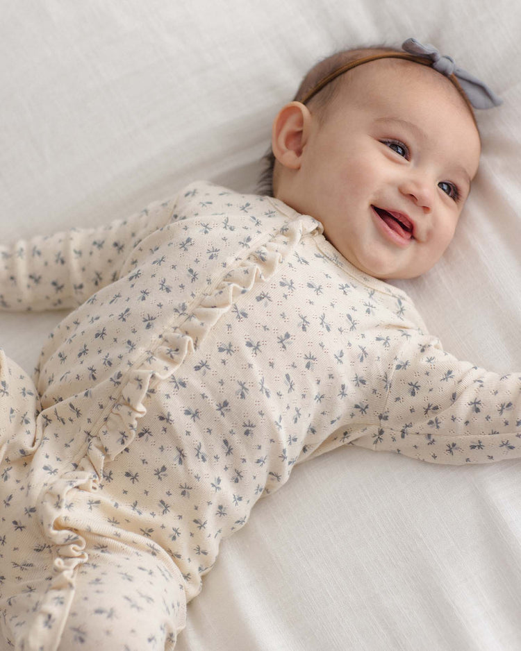 quincy mae ruffle jumpsuit in blue ditsy baby Little