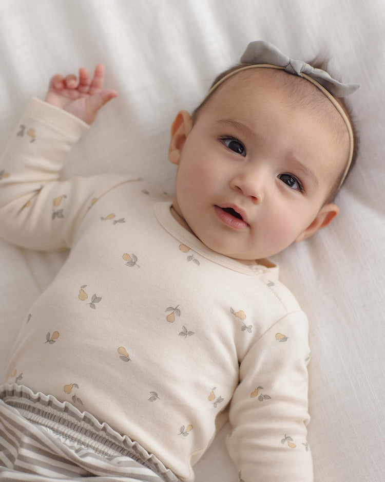 quincy mae jersey bodysuits in pears + laurel stripe baby Little