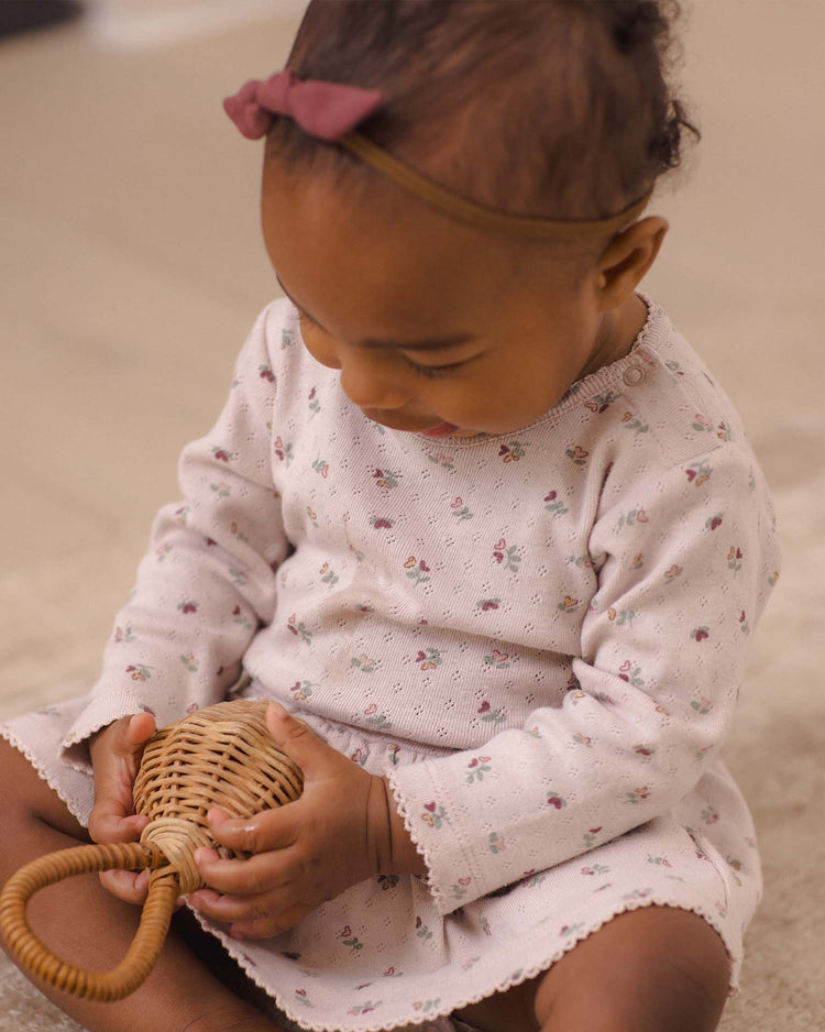 quincy mae pointelle skirted bodysuit in heart ditsy baby Little