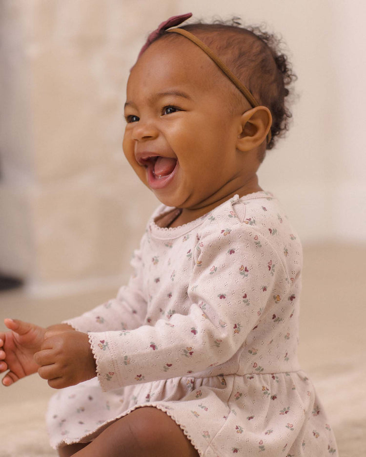 quincy mae pointelle skirted bodysuit in heart ditsy baby Little