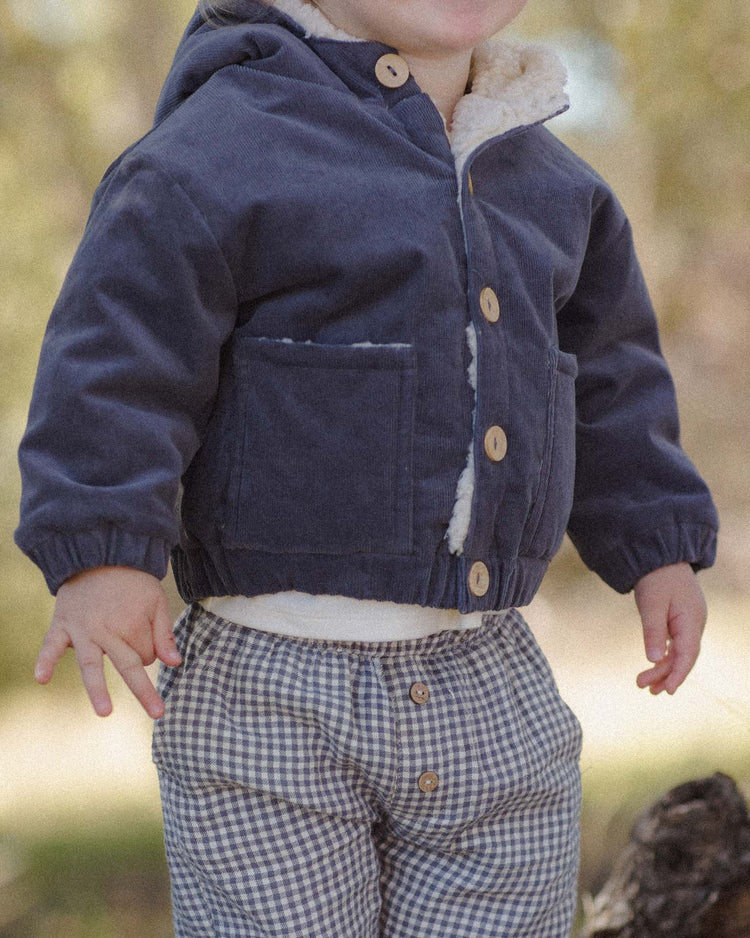 quincy mae corduroy hooded jacket in midnight baby Little