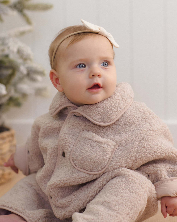 shearling jumpsuit in rose water