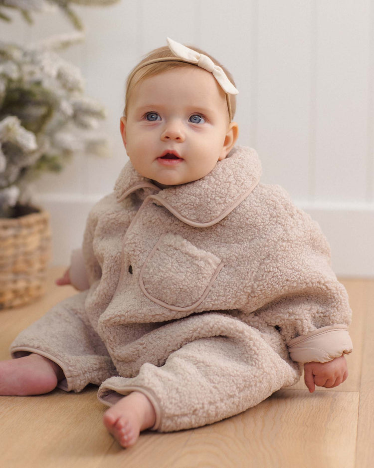 shearling jumpsuit in rose water