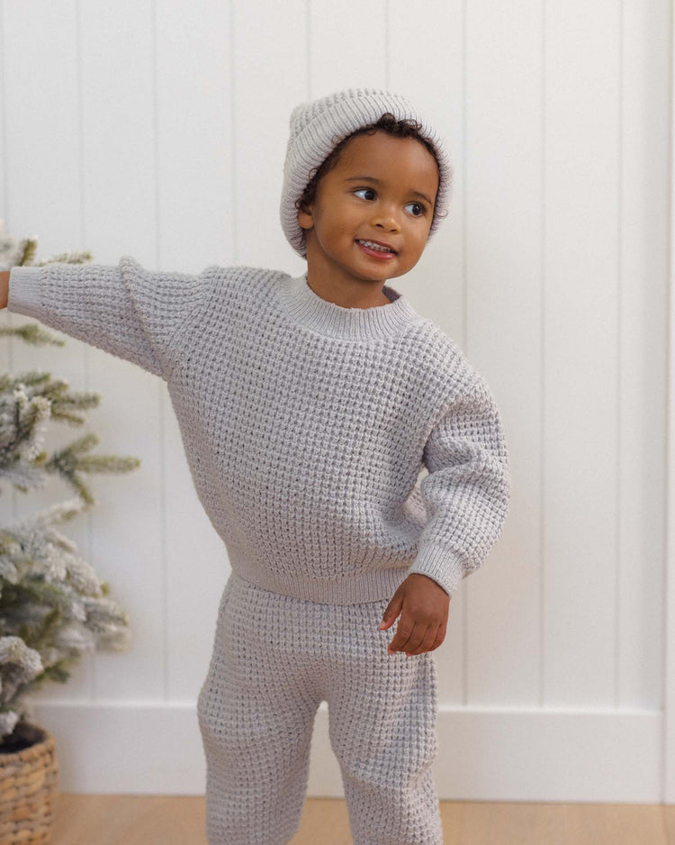 chunky knit sweater in fog