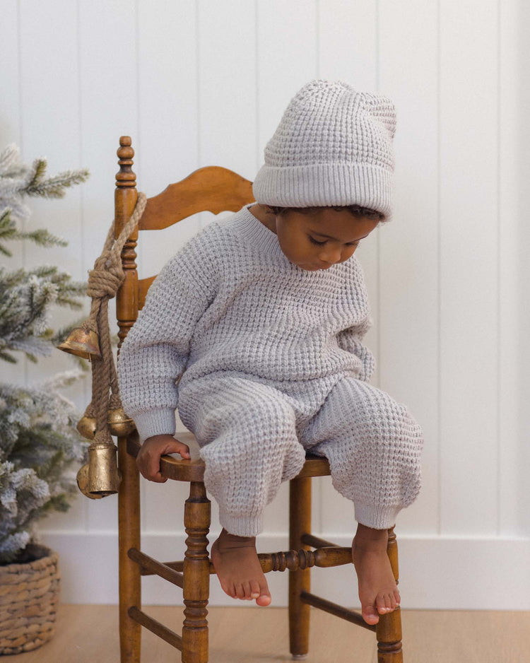 chunky knit sweater in fog