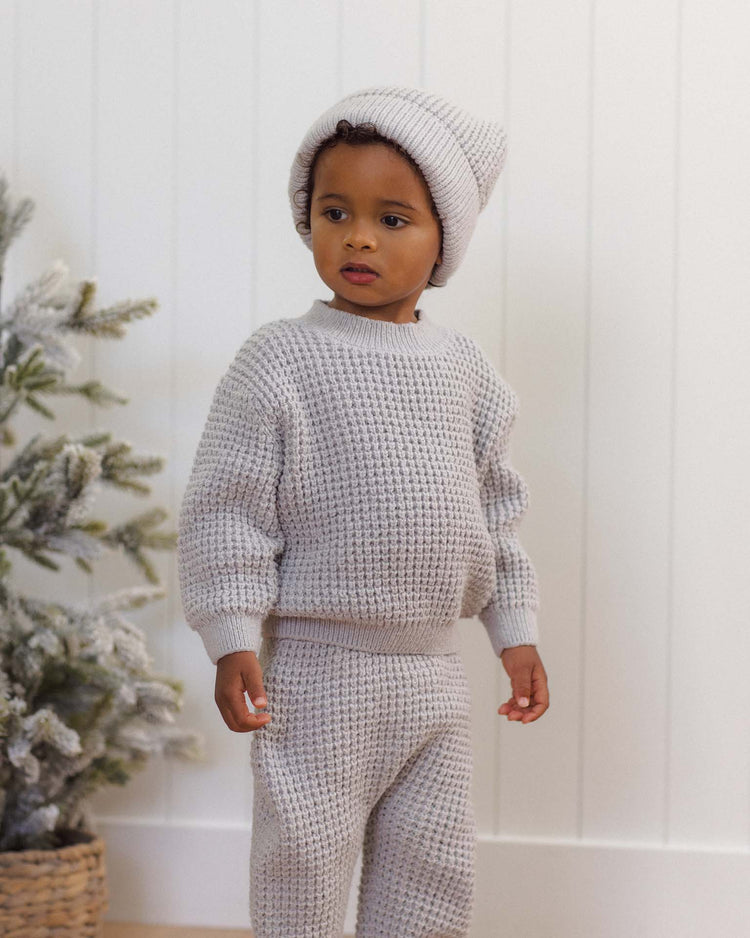 chunky knit sweater in fog