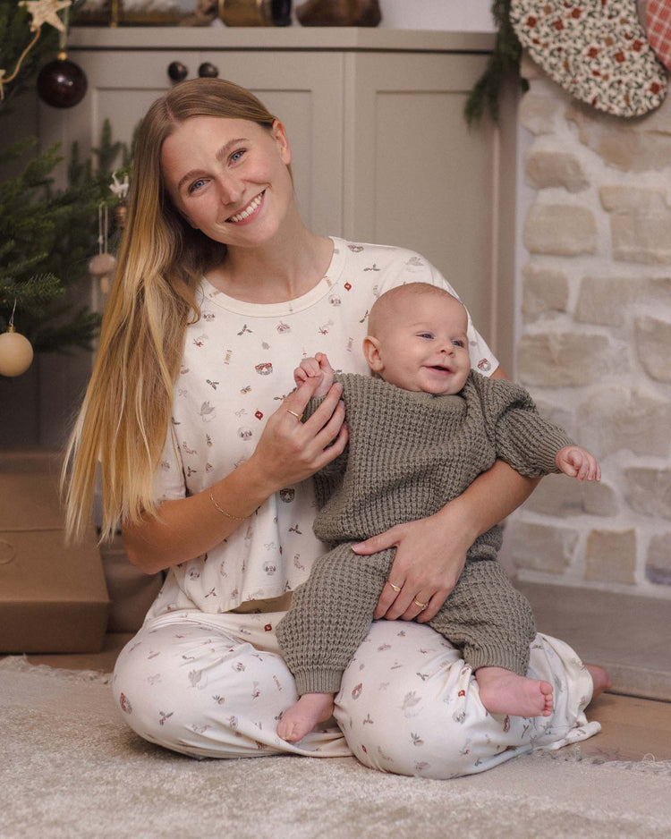 chunky knit pant in spruce