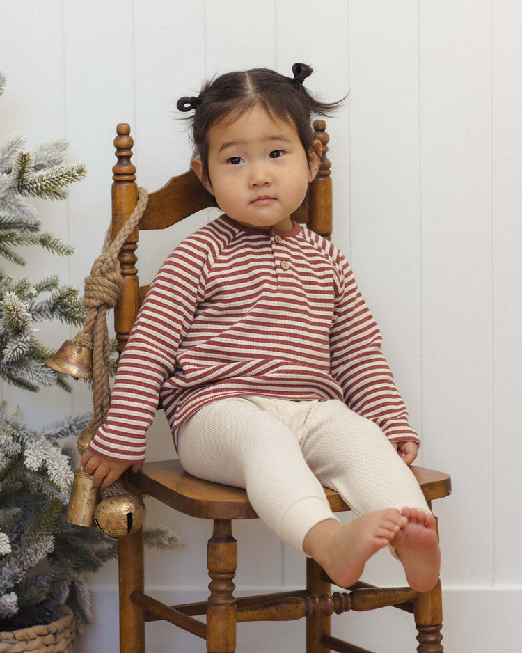 henley knit top in candy stripe