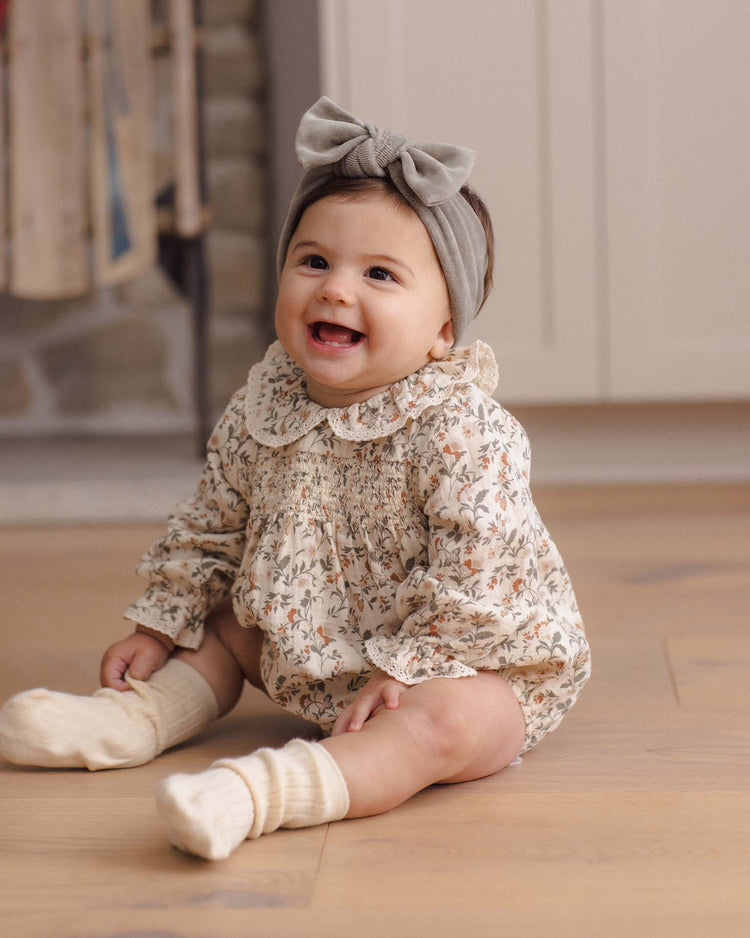 velour bow headband in spruce
