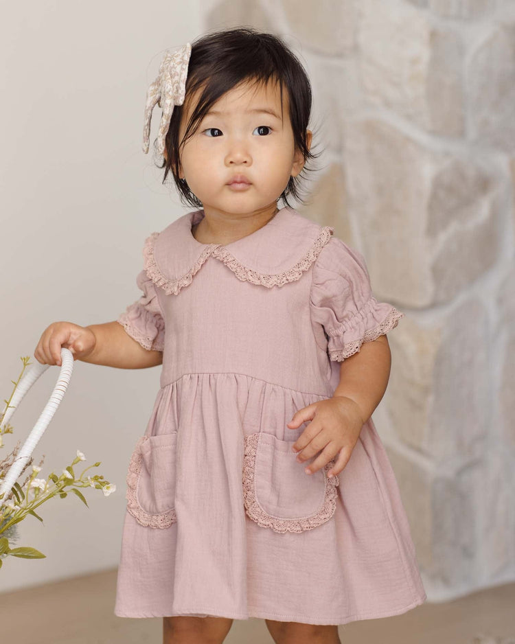 quincy mae marisol dress in mauve baby Little