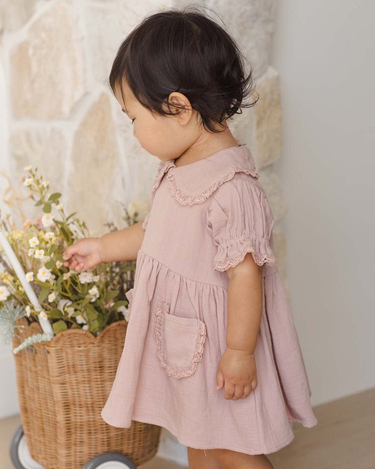 quincy mae marisol dress in mauve baby Little