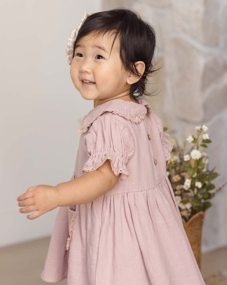 quincy mae marisol dress in mauve baby Little