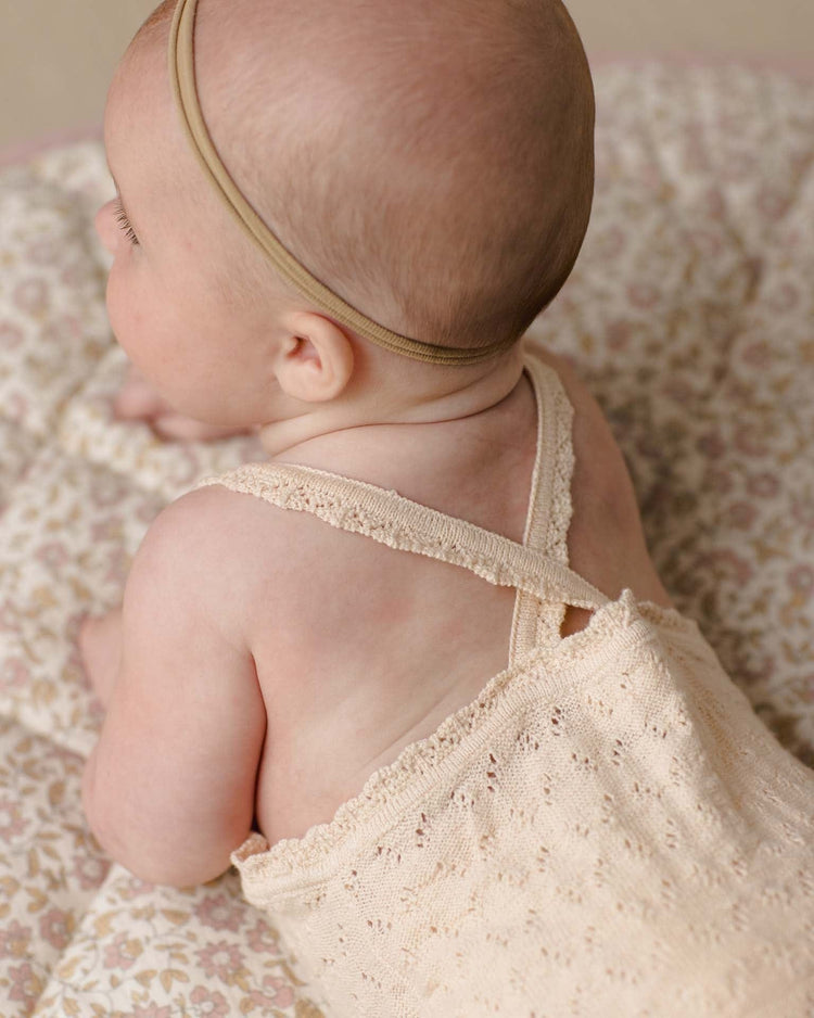quincy mae annie knit romper in ecru baby Little