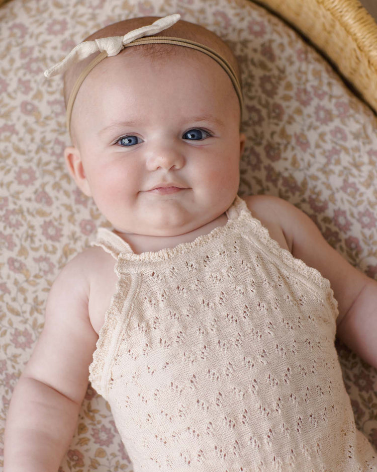 quincy mae annie knit romper in ecru baby Little