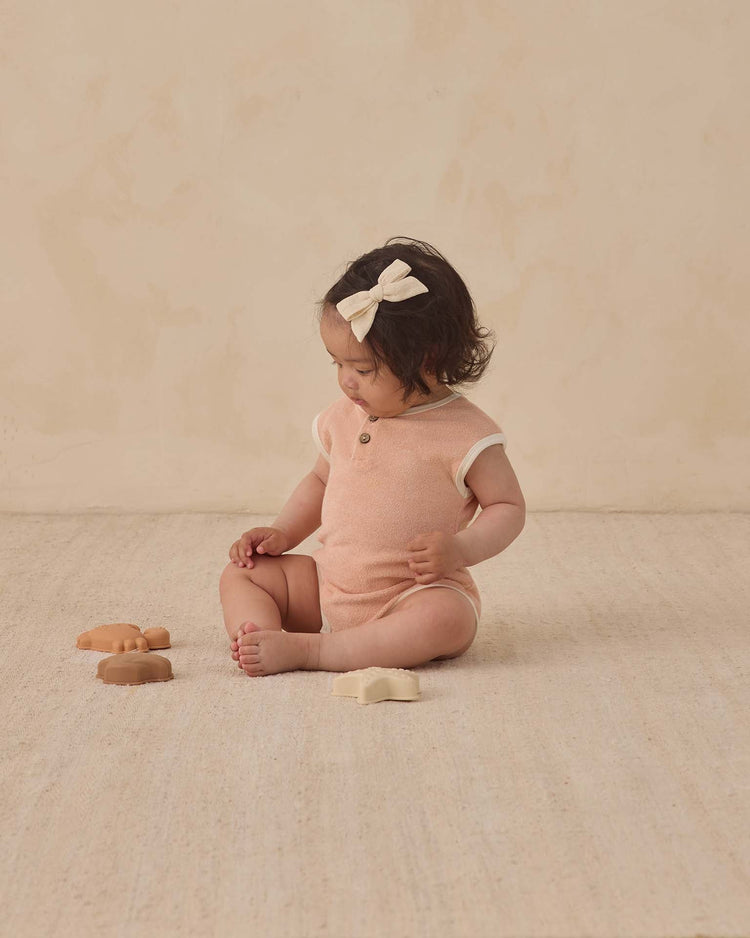 quincy mae terry cloth romper in melon baby Little