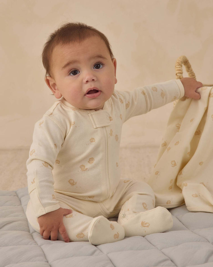 quincy mae zip long sleeve sleeper footie in chicks baby Little