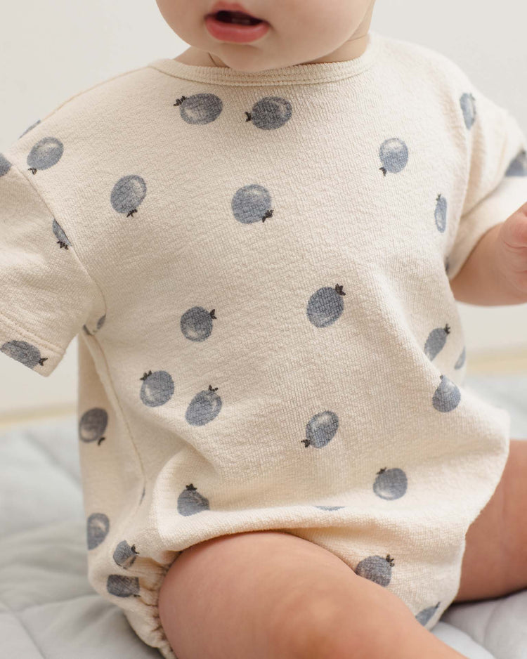 quincy mae relaxed short sleeve bubble romper in blueberries baby Little
