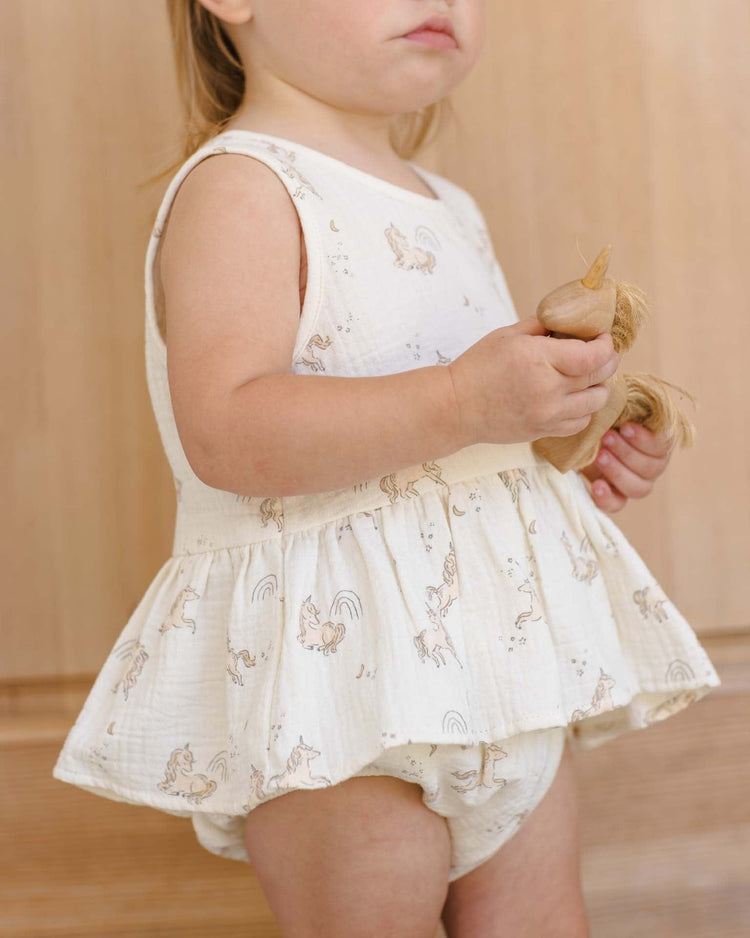 quincy mae sleeveless peplum set in unicorns baby Little