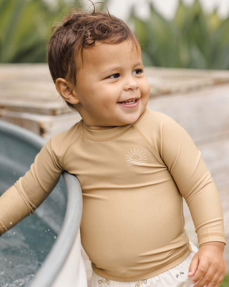 quincy mae rashguard in honey baby Little
