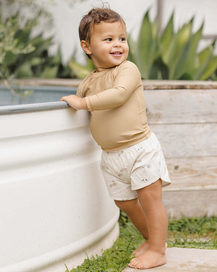quincy mae rashguard in honey baby Little