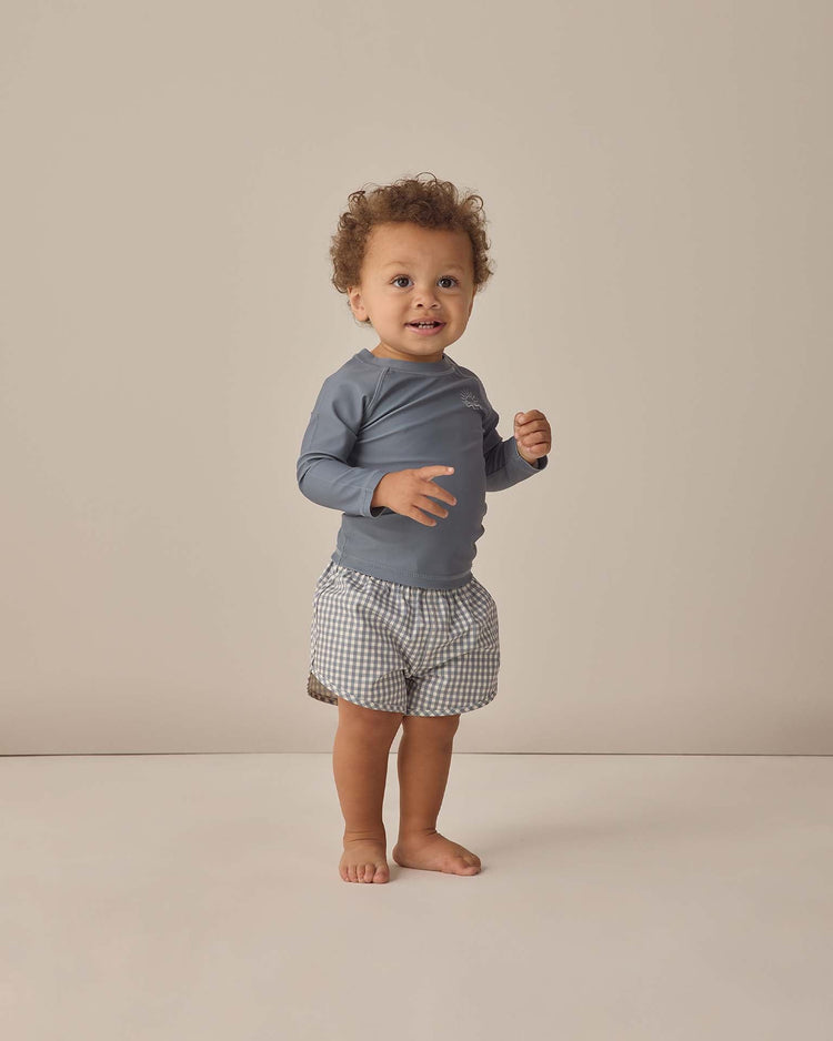 quincy mae boys swim short in ocean gingham baby Little