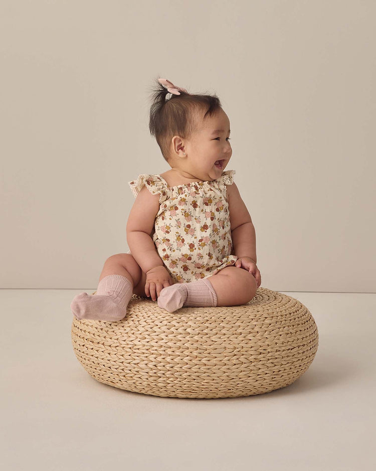 quincy mae sock set in blush + poppy baby Little