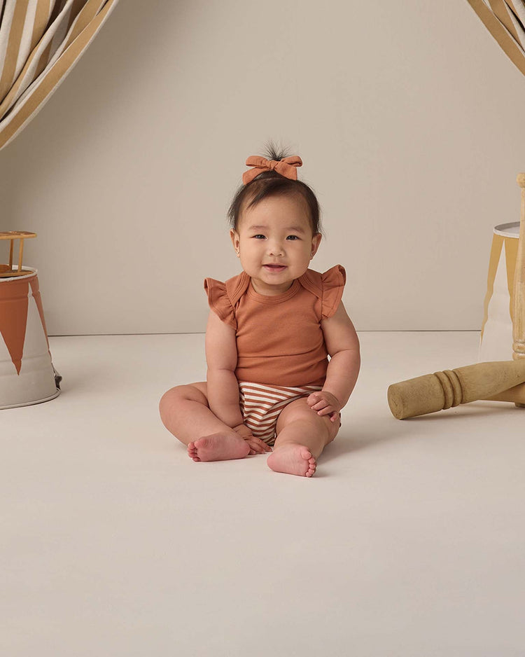 quincy mae flutter sleeve bodysuit in poppy baby Little