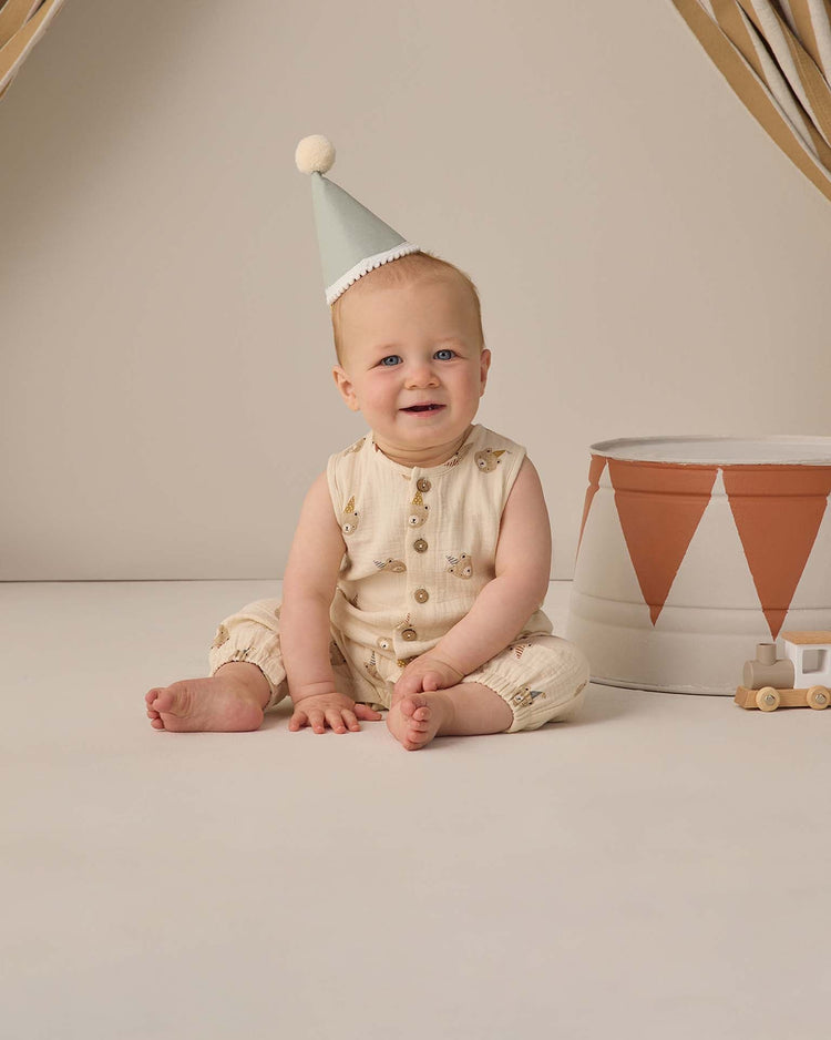 quincy mae woven jumpsuit in party bears baby Little