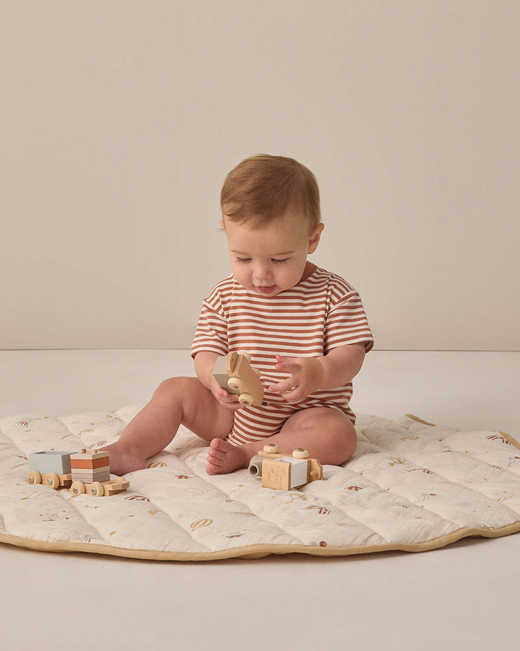 quincy mae relaxed bubble romper in poppy stripe baby Little