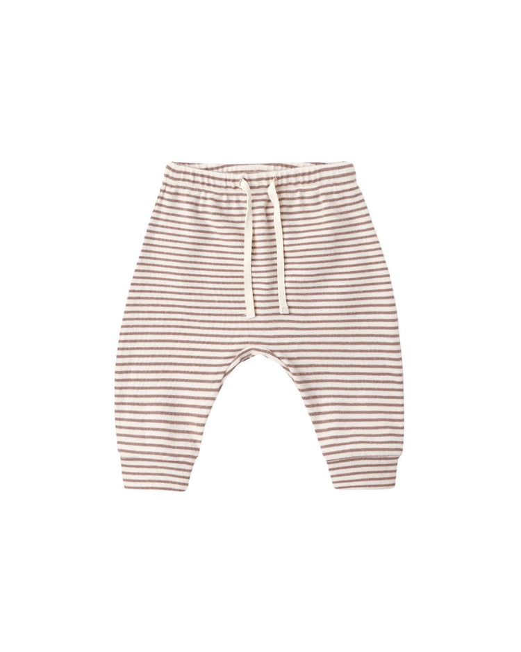 quincy mae drawstring pant in cocoa microstripe baby Little