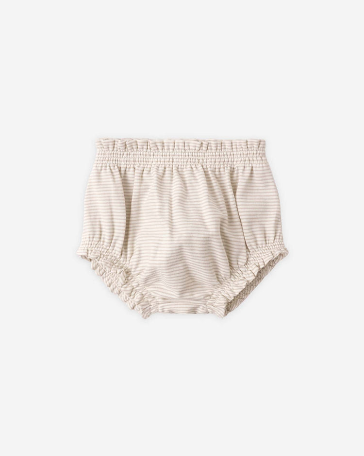 quincy mae gathered bloomer in oat micro stripe baby Little