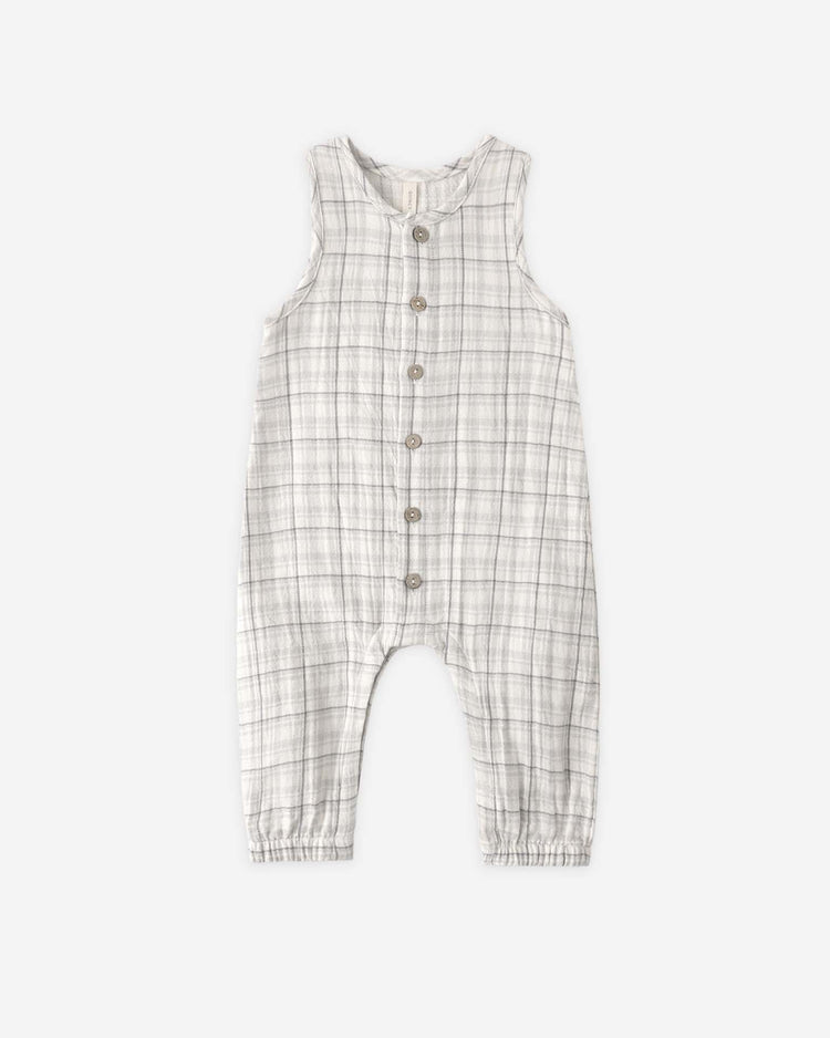 quincy mae woven jumpsuit in blue plaid baby Little