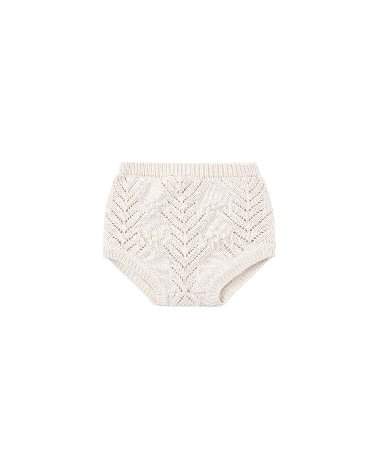 quincy mae knit bloomer in heathered oatmeal baby Little