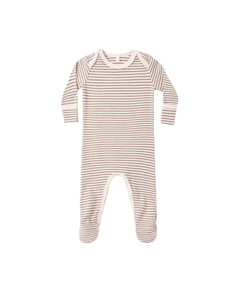 quincy mae baby footie in cocoa microstripe baby Little