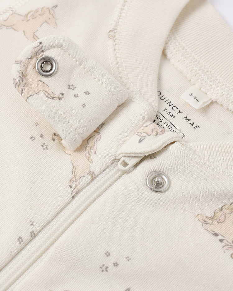 quincy mae zip longsleeve sleeper in unicorns baby Little