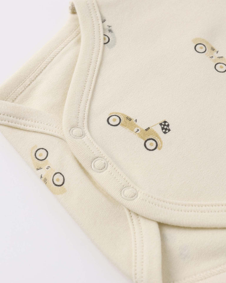 quincy mae short sleeve bodysuit pack in race car + oat micro stripe baby Little
