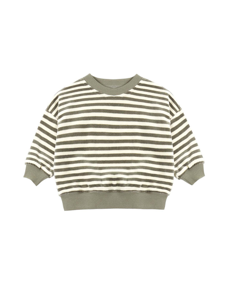 velour relaxed sweatshirt in spruce stripe