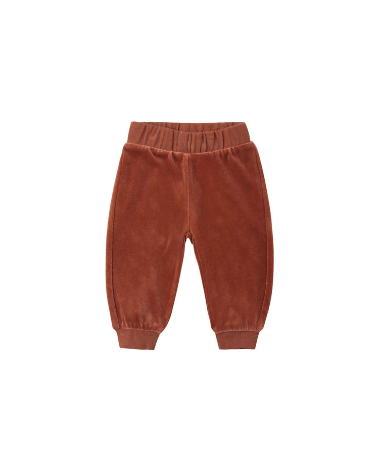 velour relaxed sweatpant in redwood