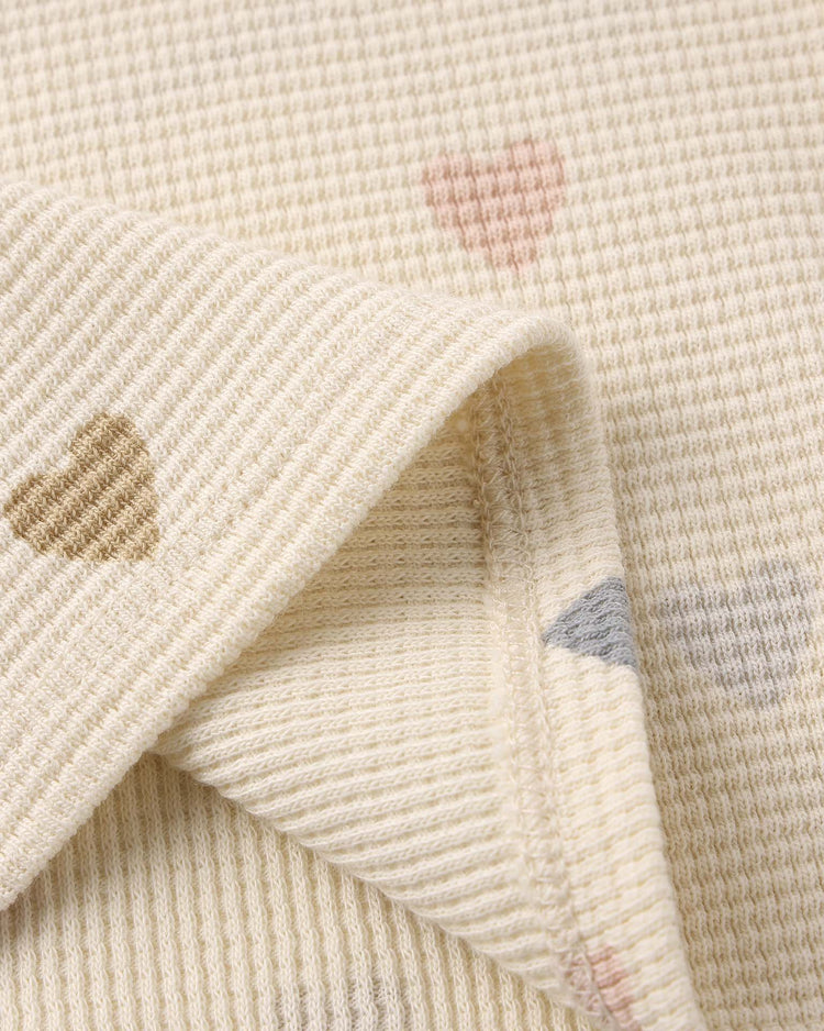 quincy mae waffle tee + short set in confetti hearts baby Little