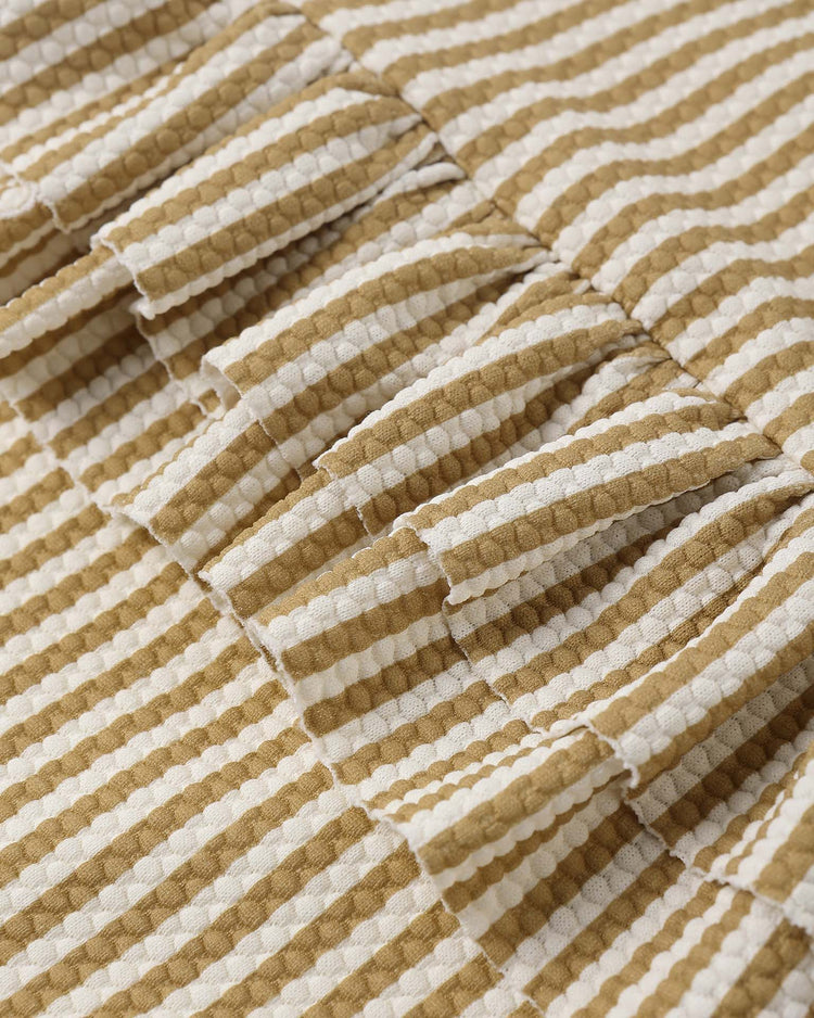 quincy mae ruffled one - piece swimsuit in honey stripe small baby Little