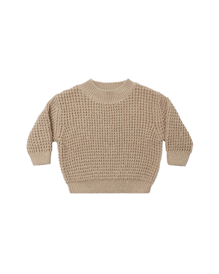 chunky knit sweater in heathered latte