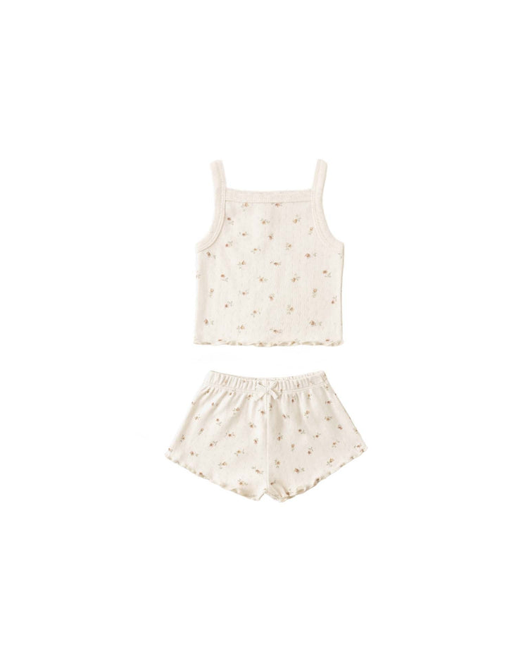 quincy mae pointelle tank + shortie set in petit fleur baby Little