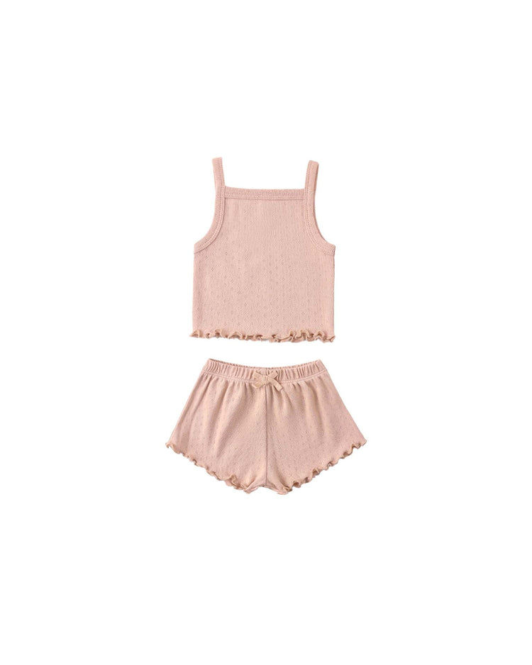 quincy mae pointelle tank + shortie set in melon baby Little