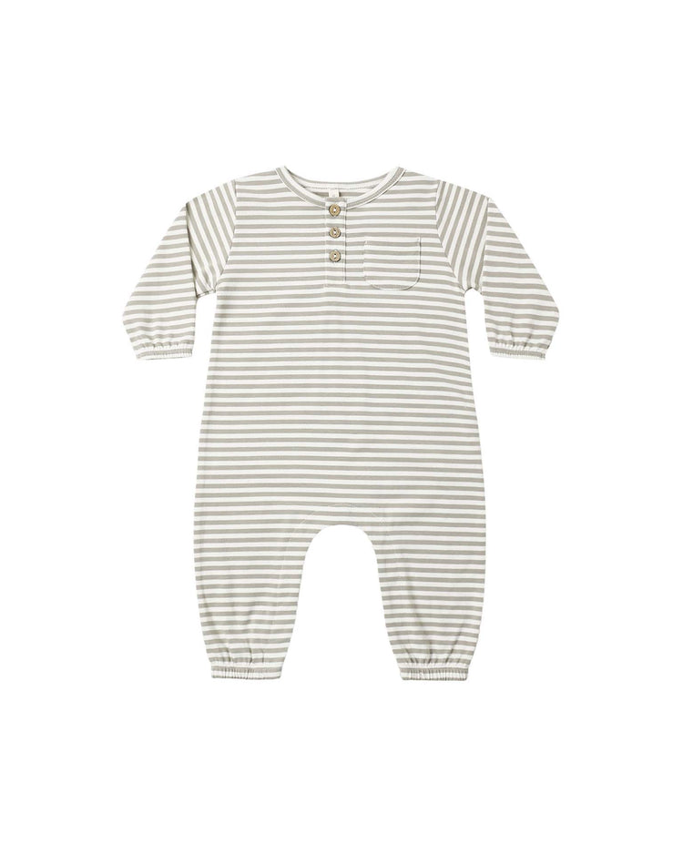 quincy mae long sleeve pocket jumpsuit in laurel stripe baby Little