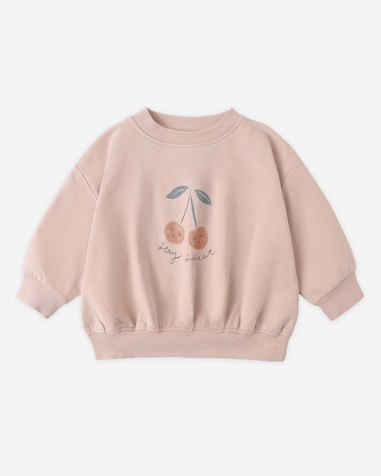 quincy mae relaxed sweatshirt in cherry baby Little
