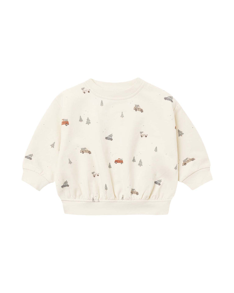 relaxed fleece sweatshirt in holiday drive